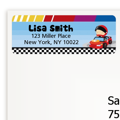 Nascar Inspired Racing - Baby Shower Return Address Labels