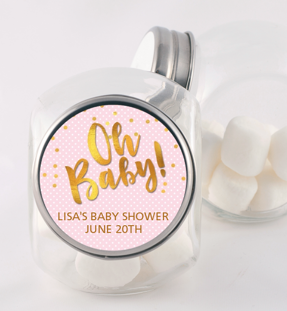 Oh Baby Shower Girl Baby Shower Candy Jars Candles & Favors