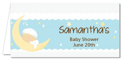 Over The Moon Boy - Personalized Baby Shower Place Cards