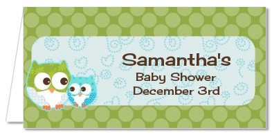 Owl - Look Whooo's Having A Boy - Personalized Baby Shower Place Cards