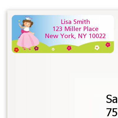 Princess Rolling Hills - Birthday Party Return Address Labels