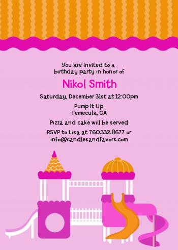 Playground Girl - Birthday Party Invitations