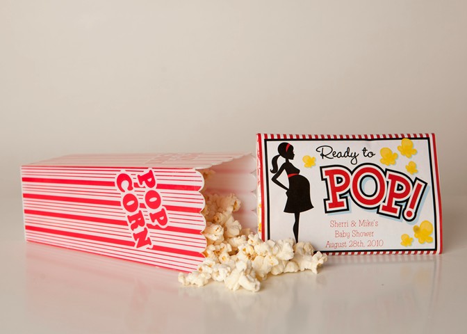 ... Popcorn Wrappers - Personalized Popcorn Wrapper Baby Shower Favors