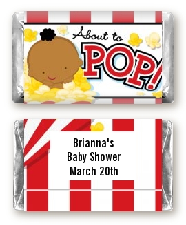  About To Pop &reg; - Personalized Baby Shower Mini Candy Bar Wrappers Caucasian