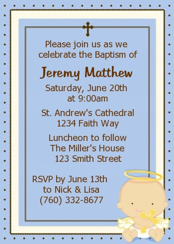 christening invitation for baby boy