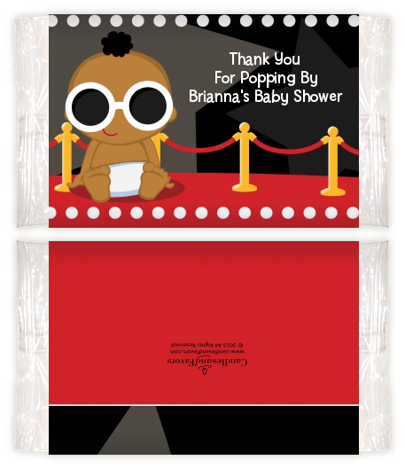  A Star Is Born!® Hollywood - Personalized Popcorn Wrapper Baby Shower Favors Caucasian Girl