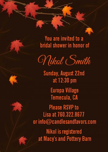 Autumn Leaves - Bridal Shower Invitations