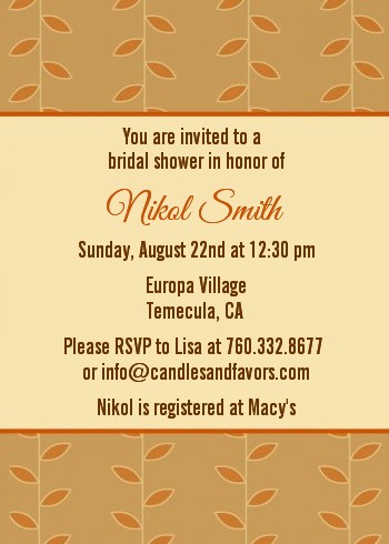 Autumn Tree - Bridal Shower Invitations