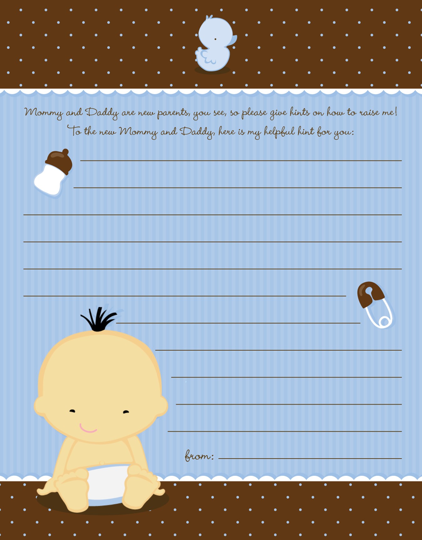 Baby Boy Asian - Baby Shower Notes of Advice, image size:1350x1725