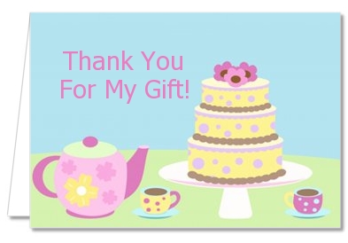 Baby Brewing Tea Party - Baby Shower Thank You Cards