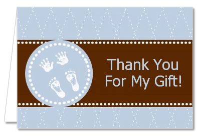 Baby Feet Pitter Patter Blue - Baby Shower Thank You Cards