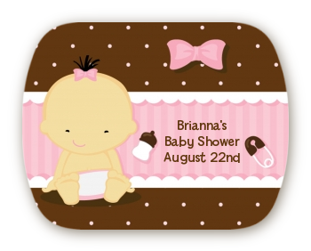 Baby Girl Asian - Personalized Baby Shower Rounded Corner Stickers