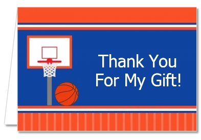 Basketball Jersey Blue and Orange - Birthday Party Thank You Cards