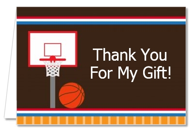 Basketball - Birthday Party Thank You Cards