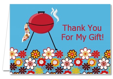 BBQ Grill - Birthday Party Thank You Cards