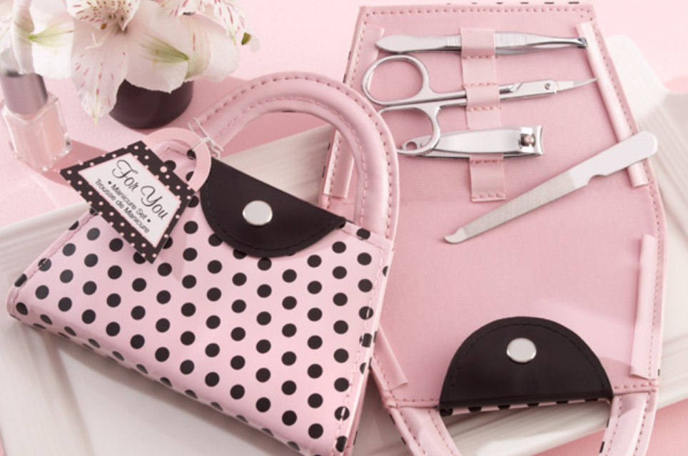 Pink Polka Purse Manicure Set