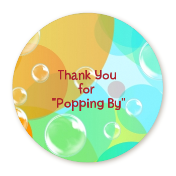  Blowing Bubbles - Round Personalized Birthday Party Sticker Labels 