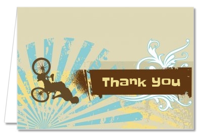 BMX Rider - Birthday Party Thank You Cards