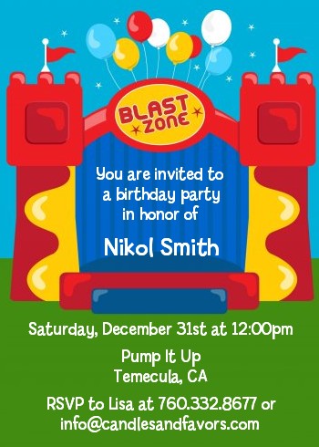 birthday party invitations bounce house
 on Bounce House - Birthday Party Invitations