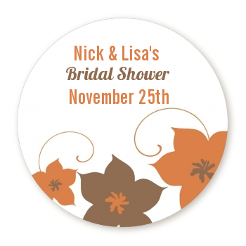  Brown Clematis - Round Personalized  Sticker Labels 