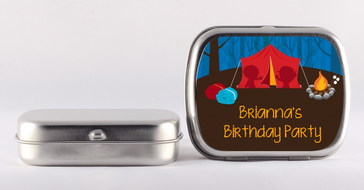 Camping Birthday Party Mint Tin Favors