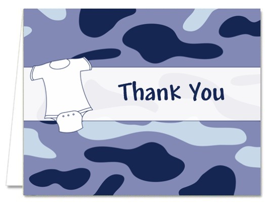 Baby Outfit Camouflage - Baby Shower Thank You Cards 