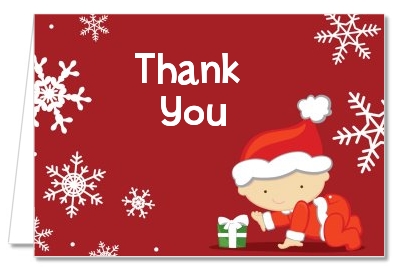  Christmas Baby Snowflakes - Baby Shower Thank You Cards 
