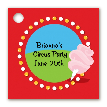 Circus Cotton Candy - Personalized Birthday Party Card Stock Favor Tags