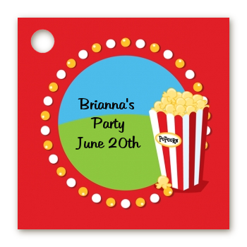 Circus Popcorn - Personalized Birthday Party Card Stock Favor Tags