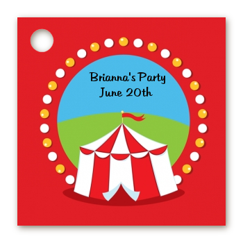 Circus Tent - Personalized Birthday Party Card Stock Favor Tags