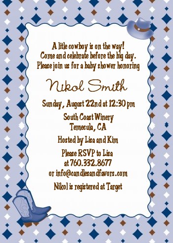 Cowboy Western - Baby Shower Invitations