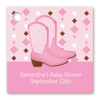 Cowgirl Western - Personalized Baby Shower Card Stock Favor Tags