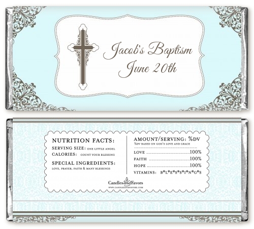 25 Baptism Candy Wrappers Christening or Baptism Day Custom Wrappers