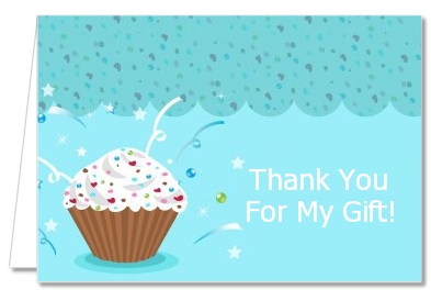 Cupcake Boy - Birthday Party Thank You Cards