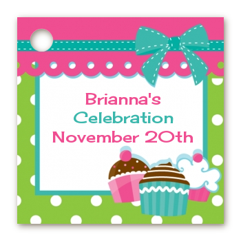 Cupcake Trio - Personalized Birthday Party Card Stock Favor Tags
