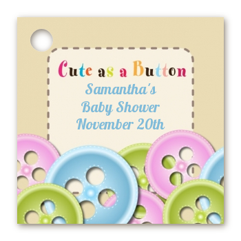 Cute As a Button - Personalized Baby Shower Card Stock Favor Tags