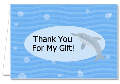 Dolphin - Birthday Party Thank You Cards