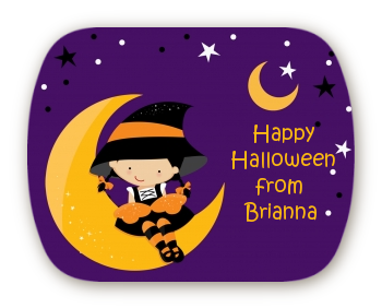 Dress Up Witch Costume - Personalized Halloween Rounded Corner Stickers