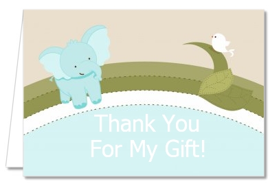 Elephant Baby Blue - Baby Shower Thank You Cards