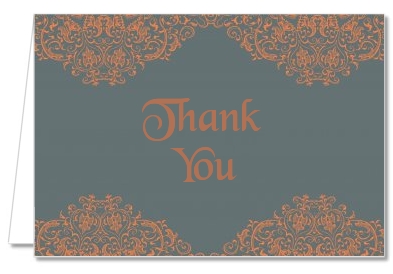 Grey & Orange - Bridal Shower Thank You Cards