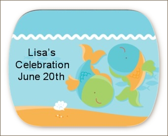 Fish | Pisces Horoscope - Personalized Baby Shower Rounded Corner Stickers