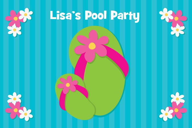 pool party flip flops