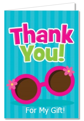 Flip Flops Girl Pool Party - Birthday Party Thank You Cards