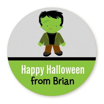  Frankenstein - Round Personalized Halloween Sticker Labels 