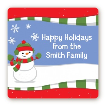 Frosty the Snowman - Square Personalized Christmas Sticker Labels