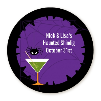  Funky Martini - Round Personalized Halloween Sticker Labels 