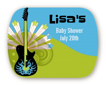 Future Rock Star Boy - Personalized Baby Shower Rounded Corner Stickers