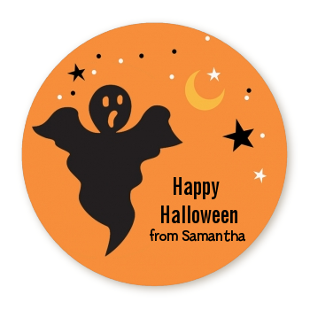  Ghost - Round Personalized Halloween Sticker Labels 