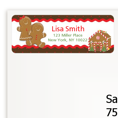 gingerbread house christmas return address labels christmas return