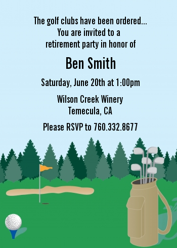 Golf - Retirement Party Invitations